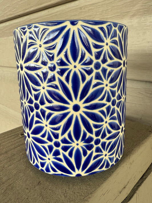 Geo Floral Mug - Blue