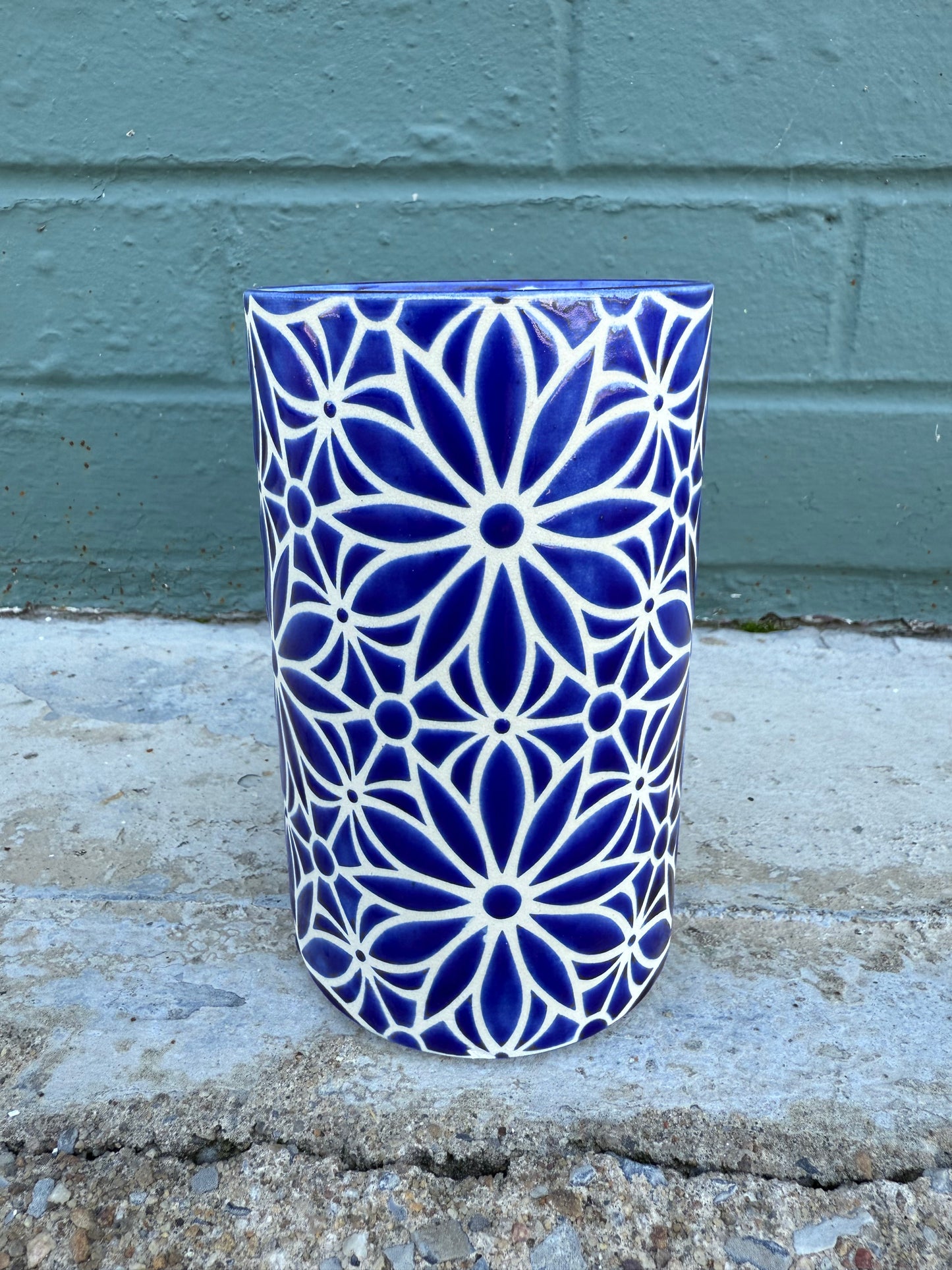 Geo Floral Mug - Blue #1