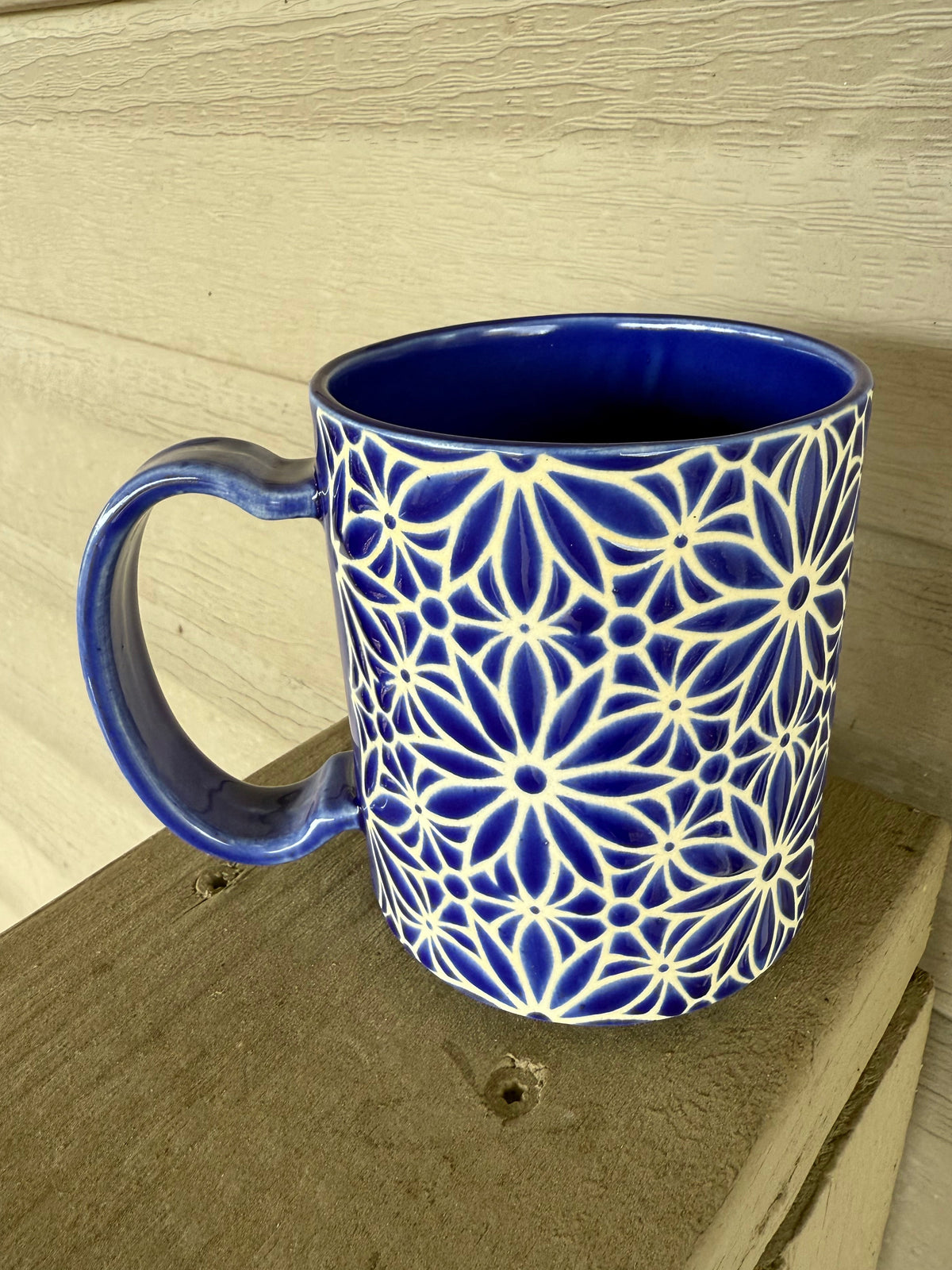 Geo Floral Mug - Blue