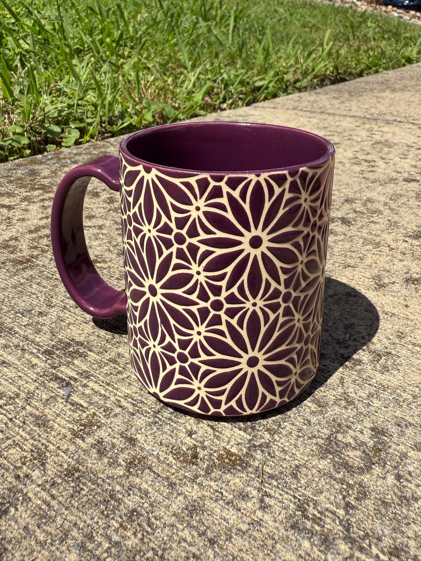 Geo Floral - Eggplant