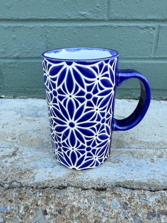 Geo Floral Mug - Blue #2