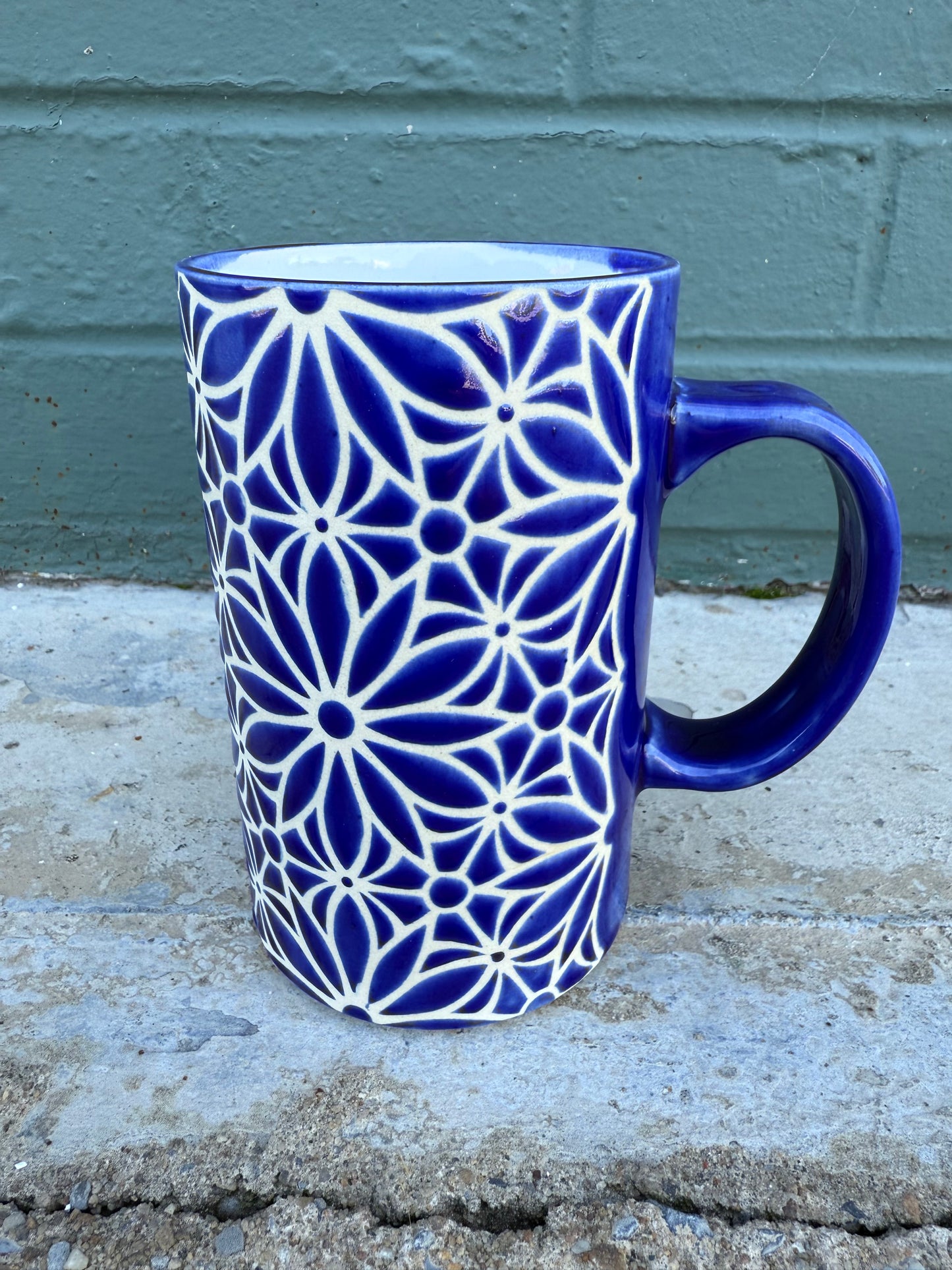 Geo Floral Mug - Blue #1