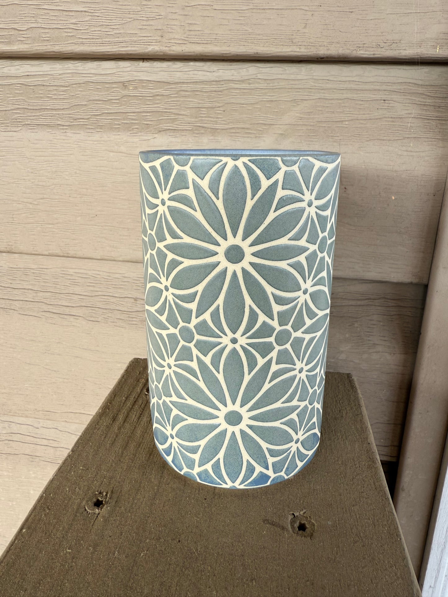 Geo Floral Mug - Blue/Grey