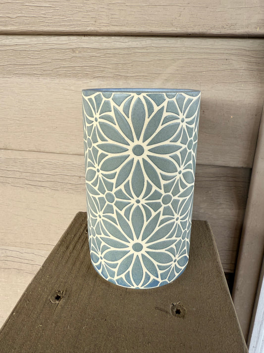 Geo Floral Mug - Blue/Grey