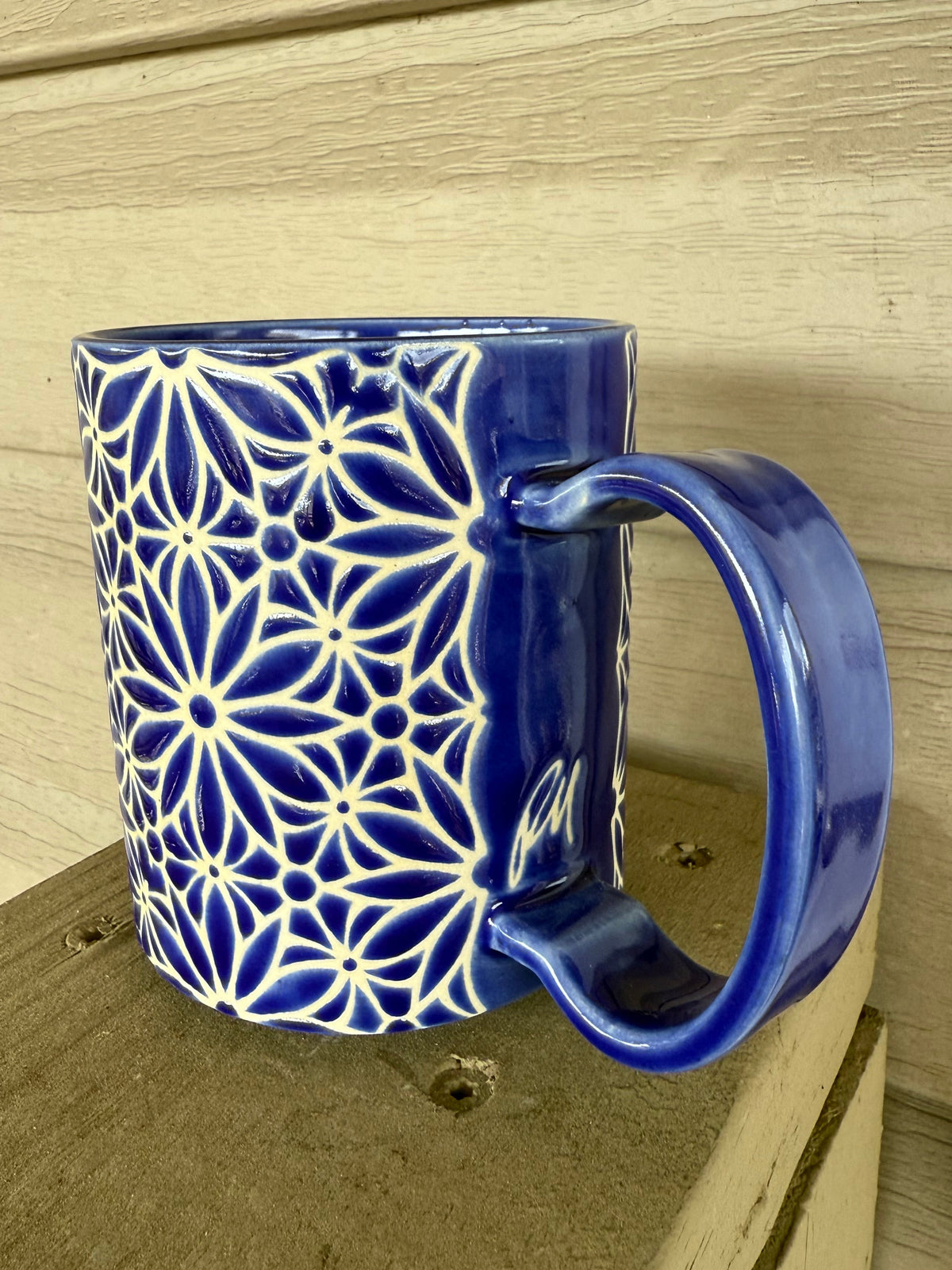 Geo Floral Mug - Blue