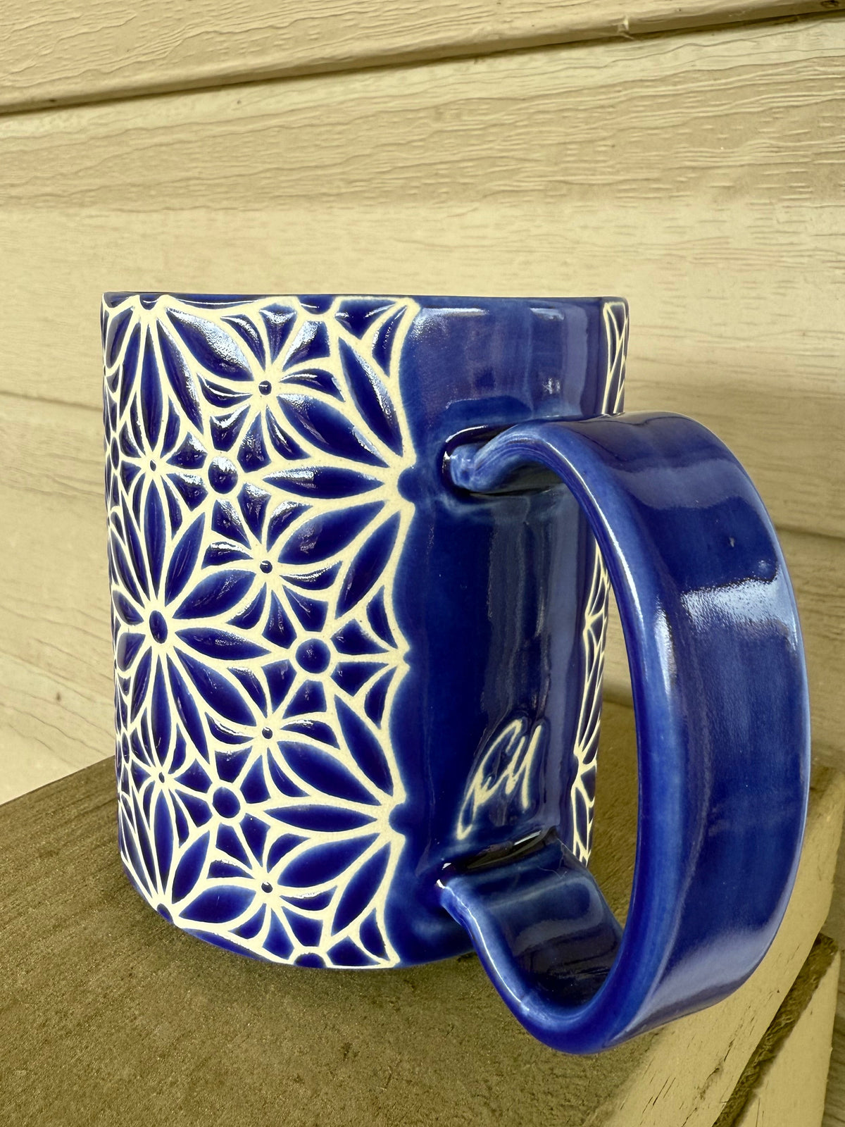 Geo Floral Mug - Blue