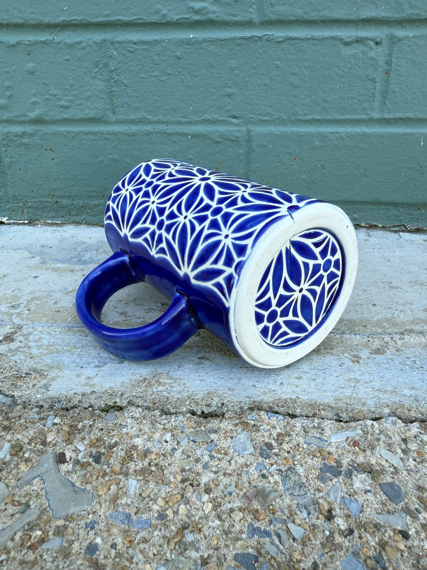 Geo Floral Mug - Blue #1