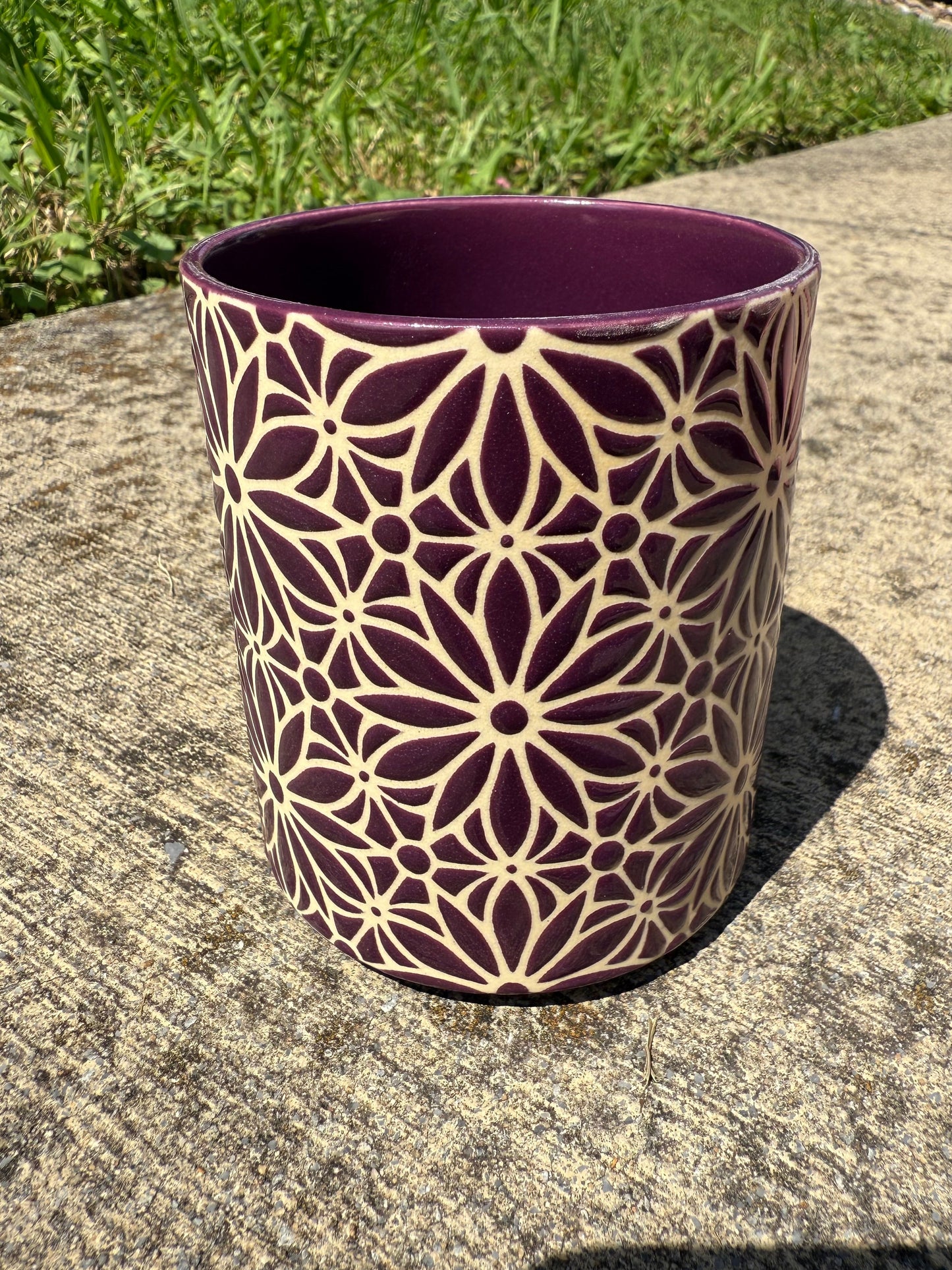 Geo Floral - Eggplant