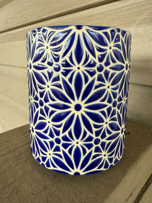 Geo Floral Mug - Blue