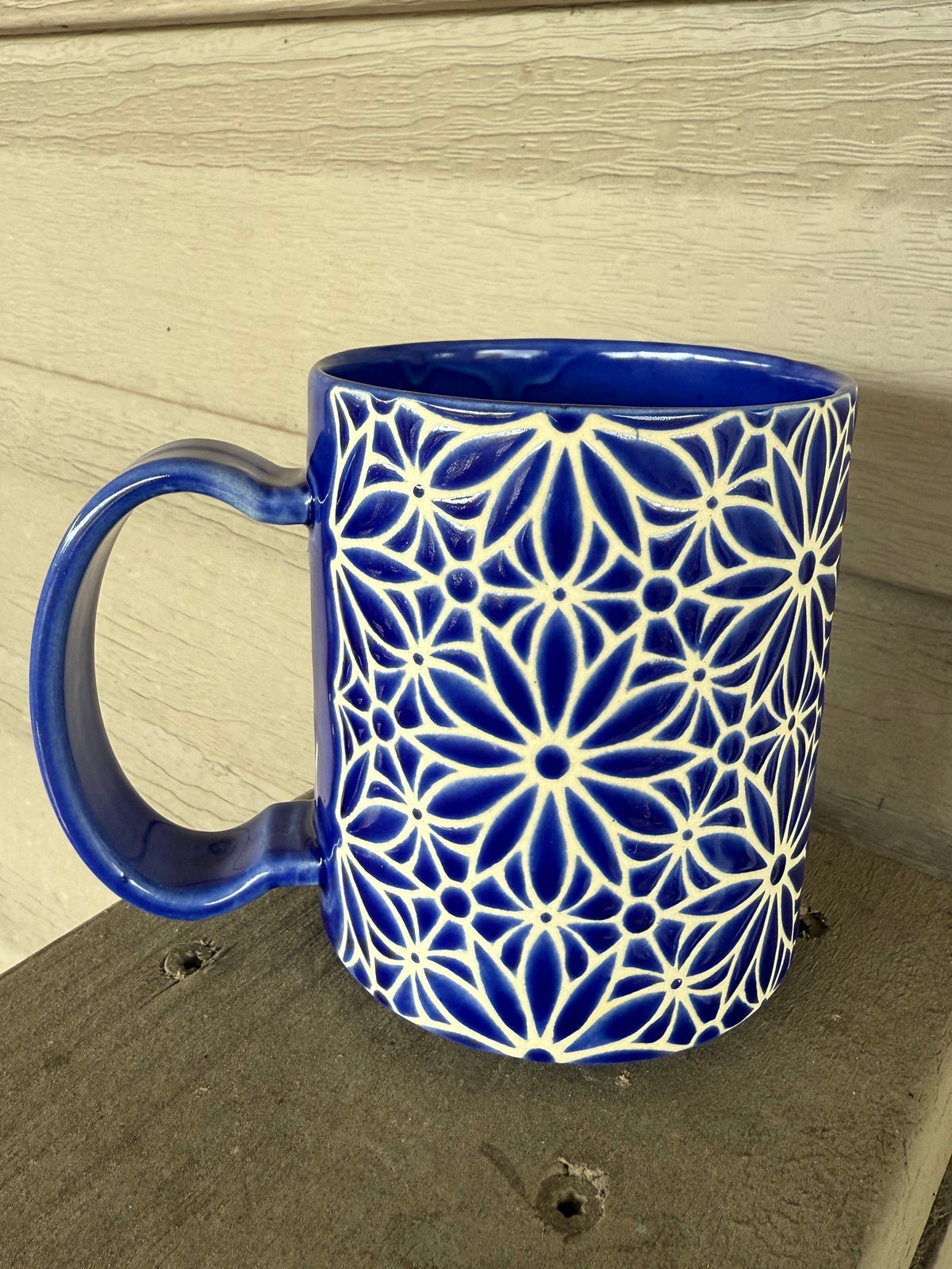Geo Floral Mug - Blue