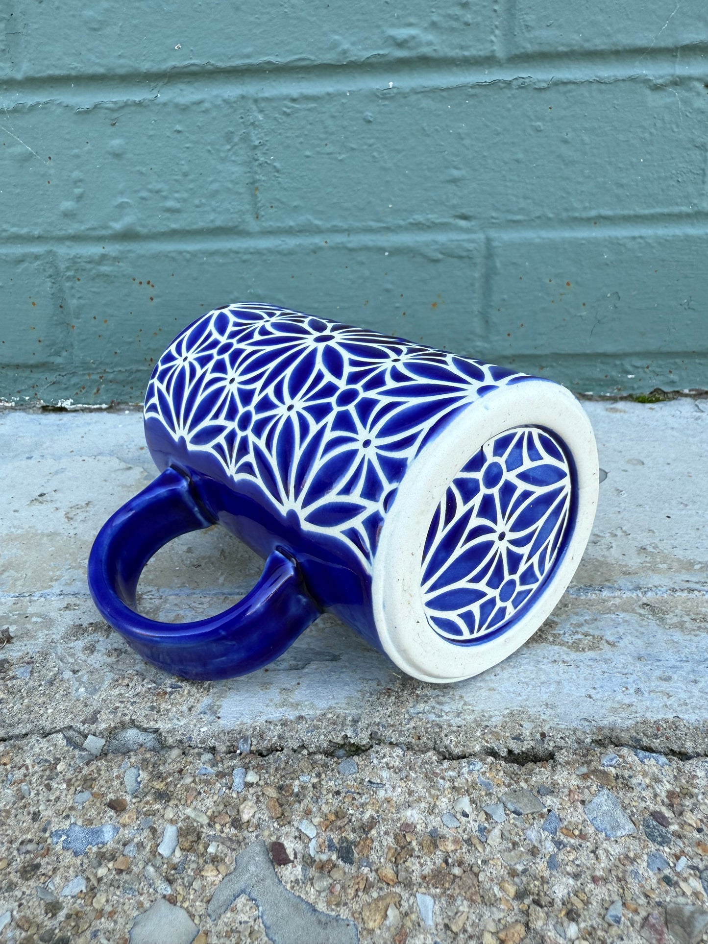 Geo Floral Mug - Blue #2