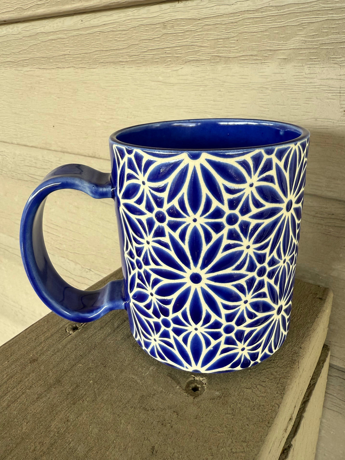 Geo Floral Mug - Blue